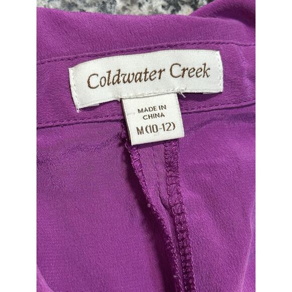 Coldwater Creek Women's Silk Dress Size M Purple - No Belt - Picture 2 of 4